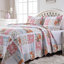 Ensemble de courtepointe très grand 3 pièces Greenland Home Fashions Everly Blue 105 x 95 + 20 x 36 (2)-84471781