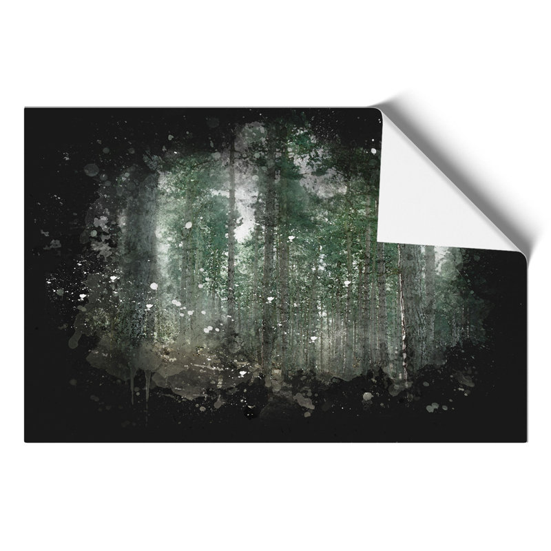 Conifer Tree Forest Paint Splash - Frameless Print, 59cm H x 84cm W x 0.1cm D