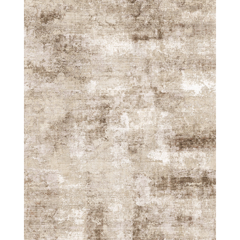 Tapis brun élégant à motif abstrait Aurora, Rectangle 7 pi 9 po x 9 pi 9 po