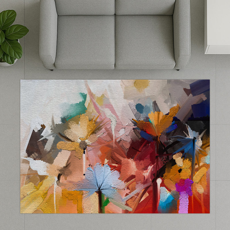 Abstract Area Rug, Runner 70 x 140 cm