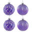 Ornements de Noël en forme de boule de verre scintillante et brillante - 3 po (80 mm) - mauve - 4 carats