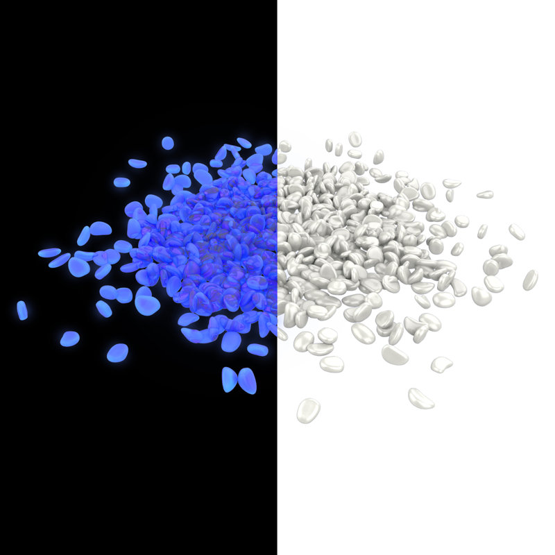 500-Count Glow-in-the-Dark Pebbles - Decorative Glowing Rocks for Flower Beds and Walkways, Blue