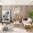 55 Inch White And Gold Console Table