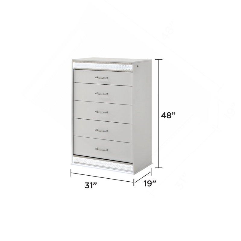 Commode 5 tiroirs Glam