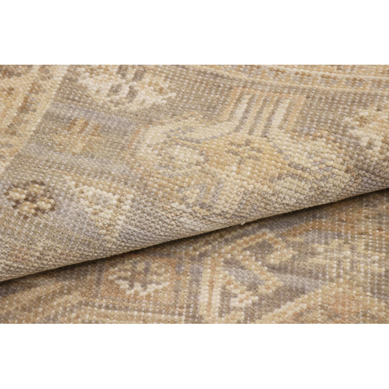 Tapis bleu en laine noué à la main Tribal