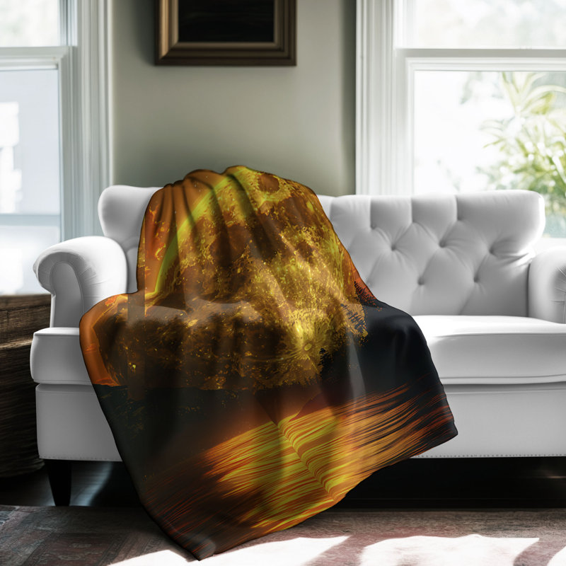 Mystical Moonbeam - couverture en sherpa de qualité supérieure 1 pièce - reproduction d'art luxueuse, Grand lit