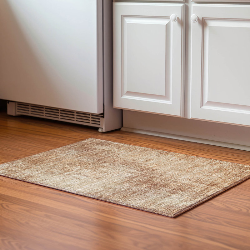 Premium Machine Washable Prisco Terracotta Rug, Rectangle 1'8" x 2'6"