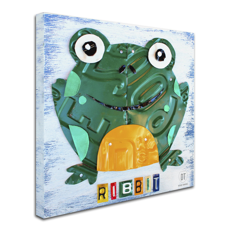 Art sur toile Ribbit the Frog par Design Turnpike, H 18 po x l 18 po x P 2 po