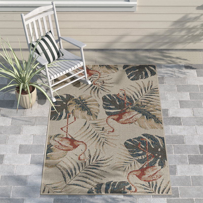 Sherwin Floral Indoor / Outdoor Rug, Rectangle 3'11" x 5'11"