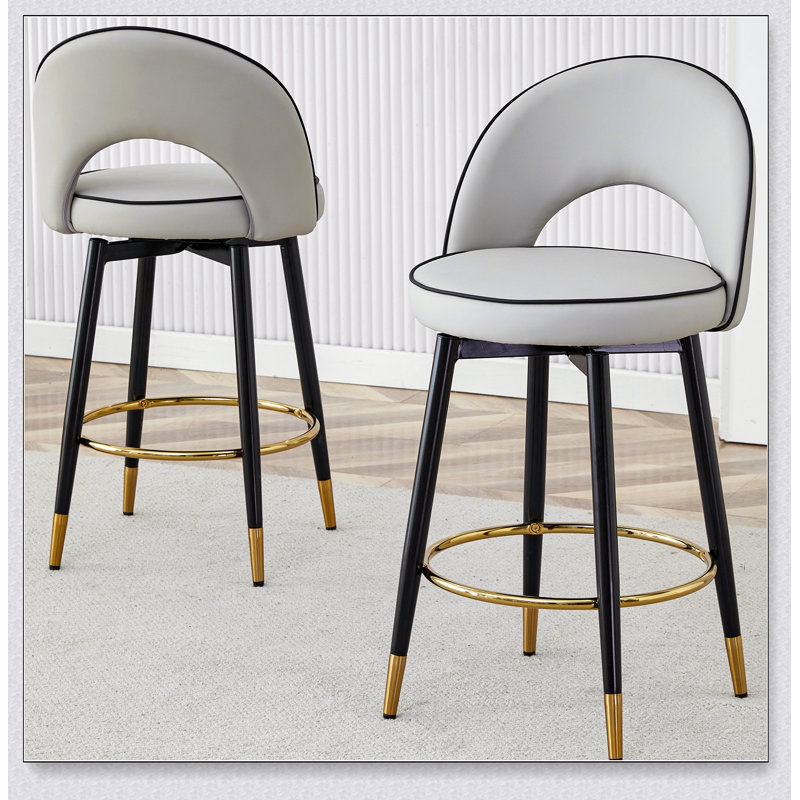 Balen Swivel Bar Stools Set of 2, Gray