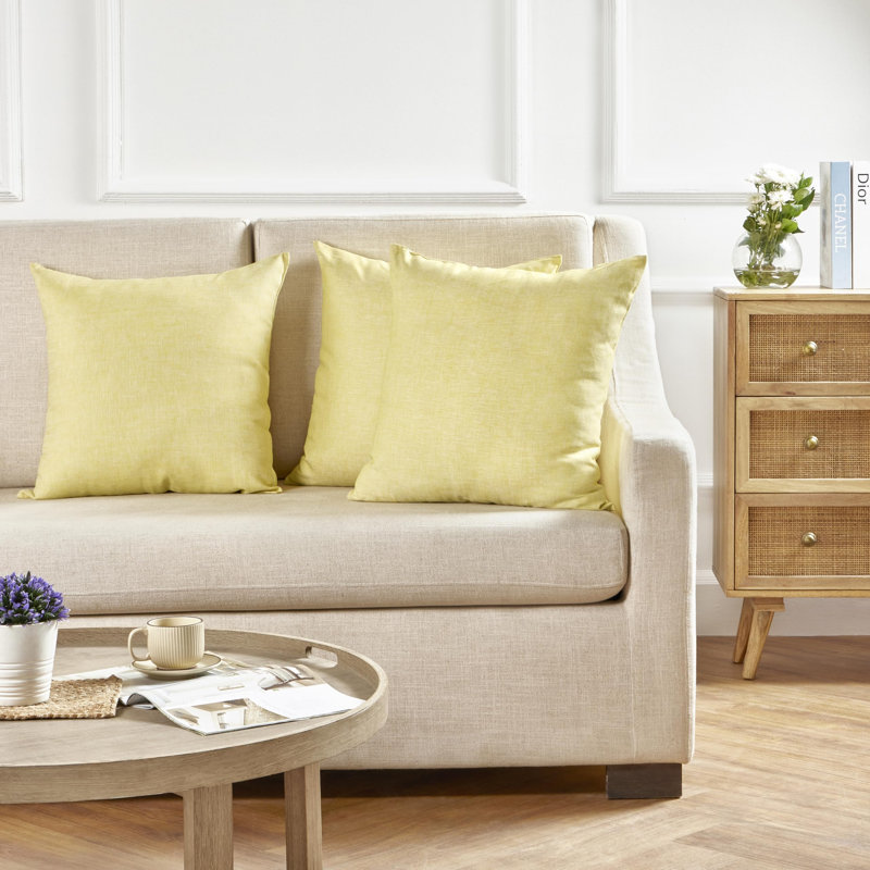 Montauk - 100% Pure Linen Pillow Cover, Chambray Lemon Yellow