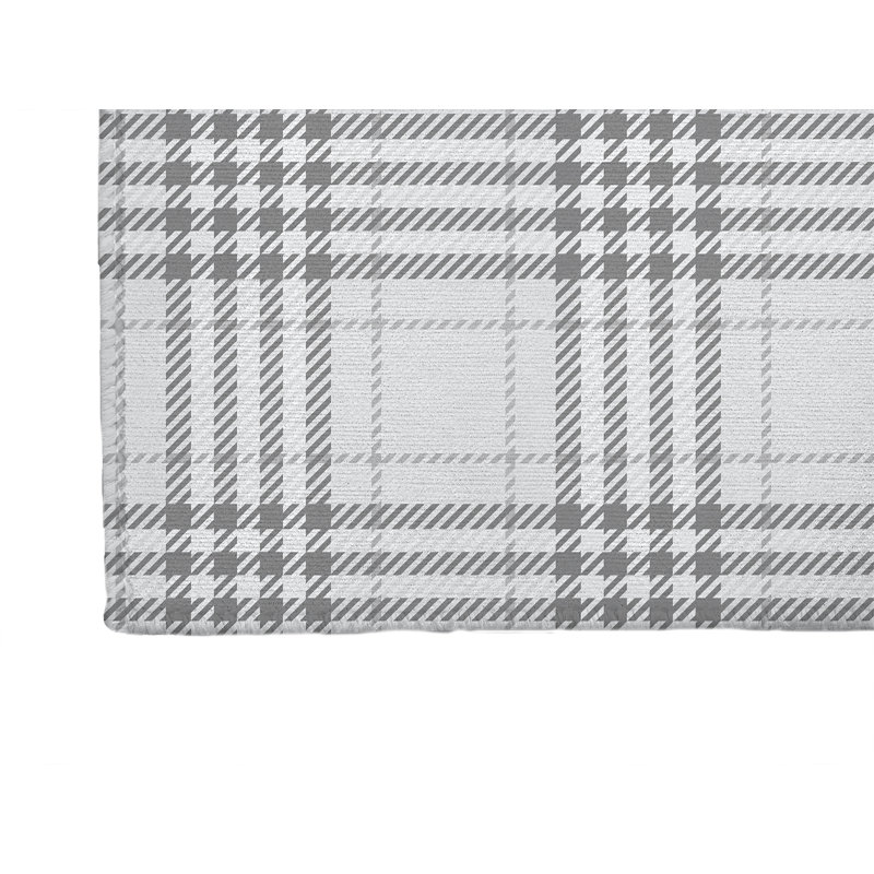 Christopher Plaid Kids Play Mat, Rectangle 4' x 6', Ivory/Charcoal
