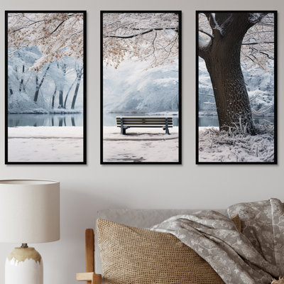 Snowy Park Floral Canopy II - Forest Wrapped Canvas Wall Art