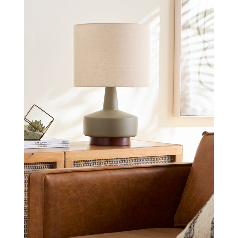 Minta Nerra Table Lamp, Beige, Olive Green