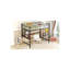 Lit mezzanine double en métal avec bureau et grille en métal, noir
