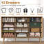 Commode à 12 tiroirs Airiona, commode en rotin, commode moderne pour chambre à coucher