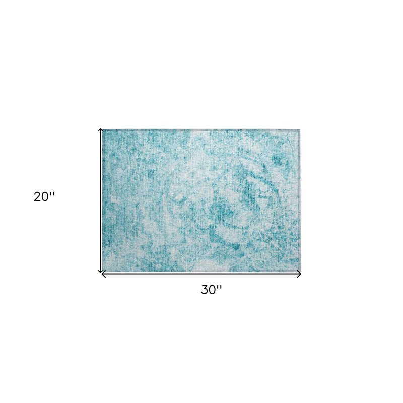 Tapis extérieur lavable antidérapant 2 pi x 3 pi bleu sarcelle