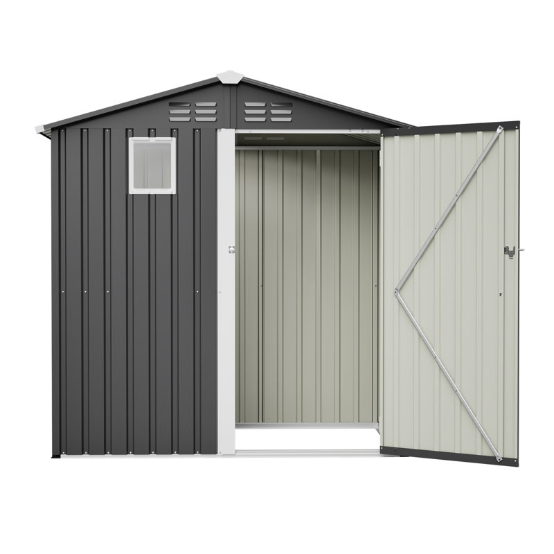6 pi L 4 pi. P Remise de rangement en métal gris avec fenêtre