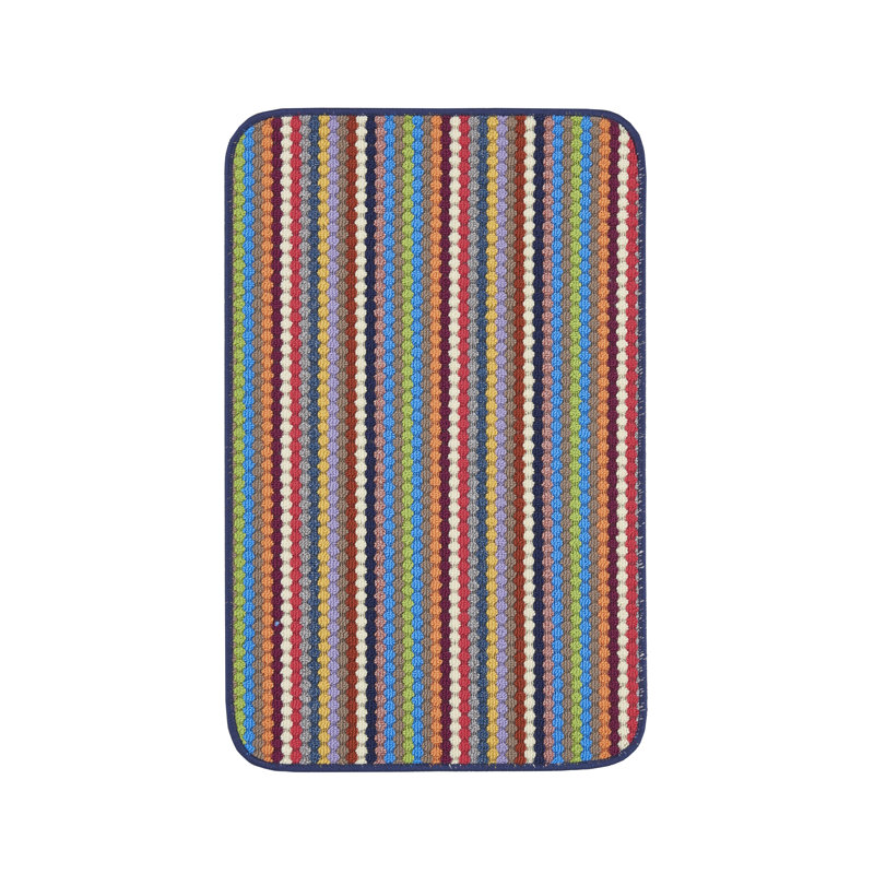 Aloysious Non-Slip Striped Indoor Doormat, Rectangle 57 x 90 cm, Red