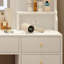 Grande coiffeuse, bureau de coiffeuse élégant avec grand miroir et lumières, coiffeuse de maquillage avec prise de courant pour la chambre à coucher, blanc