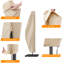Housse de parasol de patio à fermeture à glissière coupe-vent anti-UV 600D pour parasol suspendu 9 à 11 pi-222724241