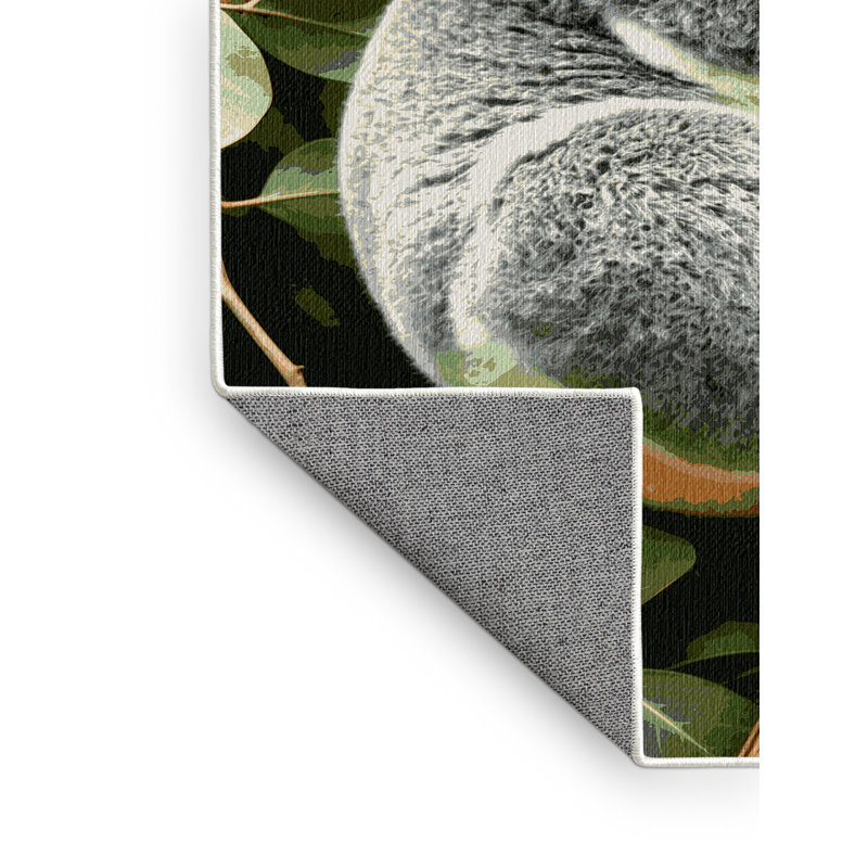 Washable Koala Wildlife Area Rug, Square 3'