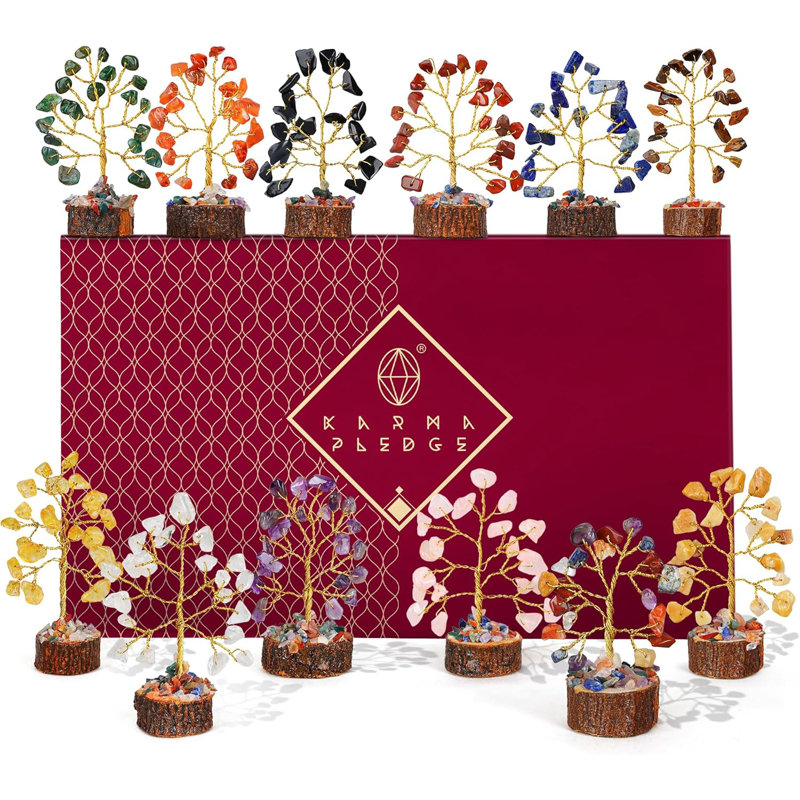 Ensemble de 12 arbres de cristal Chakra, des cadeaux bien pensés pour les femmes, décoration de bureau, maison