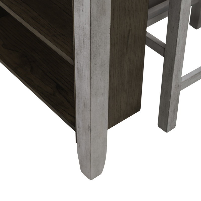 Latour Counter Height Dining Set w/ Upholstered Seats, Two Tone, 3 Piece