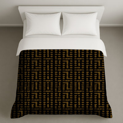 Housses de couette dorées géométriques