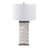 Table Lamp Stone Non-Woven Fabric Quartz Sculpted Wave Base Home Office Bedroom Living Room Lighting - 30" White
