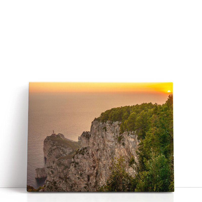«Beautiful Sunset From Capri Island Italy», reproduction d'art sur toile, H 36 po x l 48 po