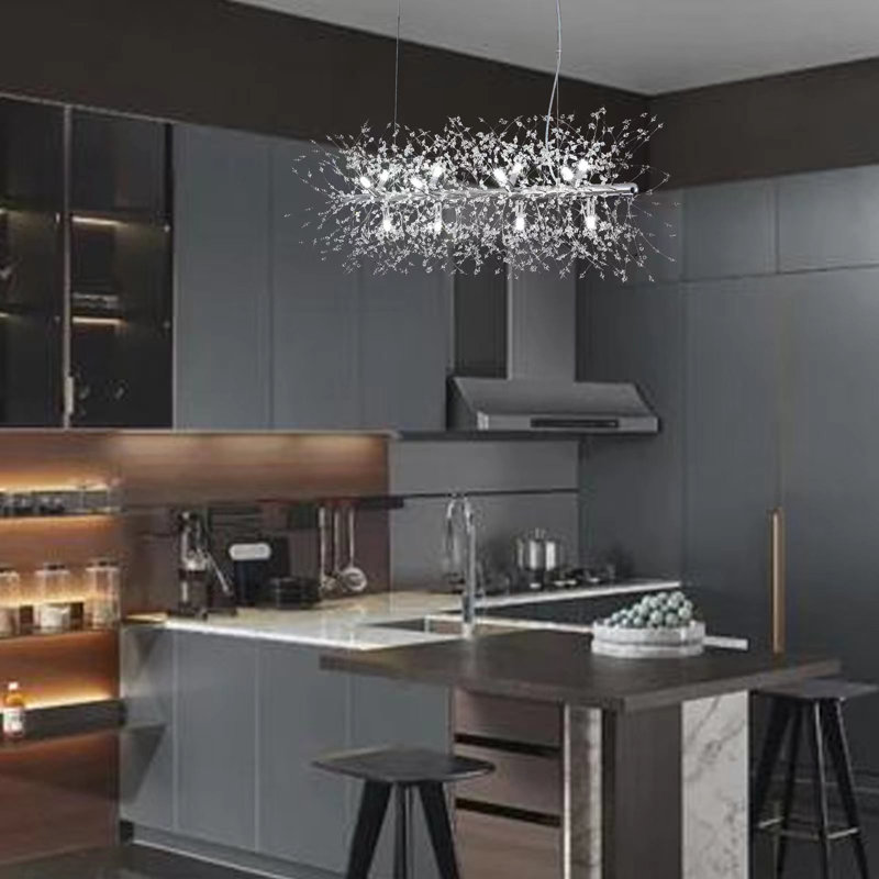 Lustre linéaire moderne Spoutnik à 12 lumières Kostandin
