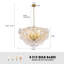 Lustre moderne en verre texturé à 8 lumières à intensité variable de 32 po
