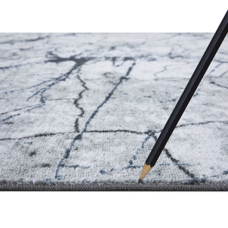 Lyanne Washable Non-Slip Marble Area Rug, Rectangle 2'7 x 4'1"