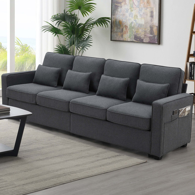 Goutier Arm Sofa, Dark Gray Fabric