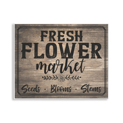 Rustic Flower Market Wall Plaque Art by Angela Nickeas