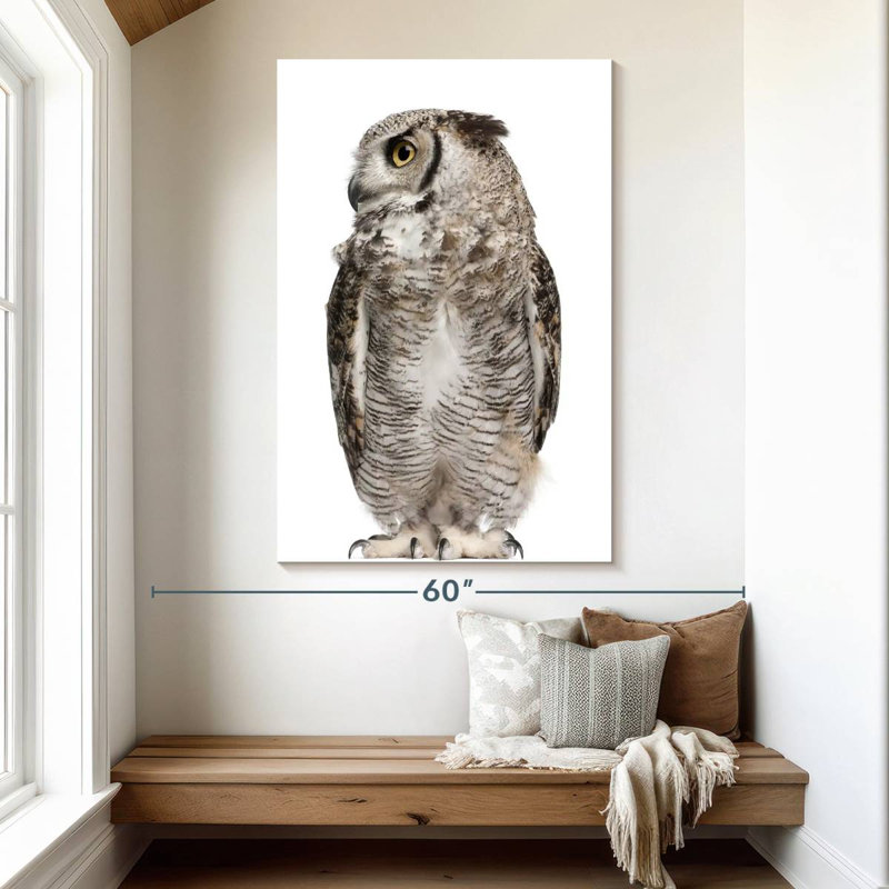 Hibou Brampt regardant de côté, H 51 po x l 34 po