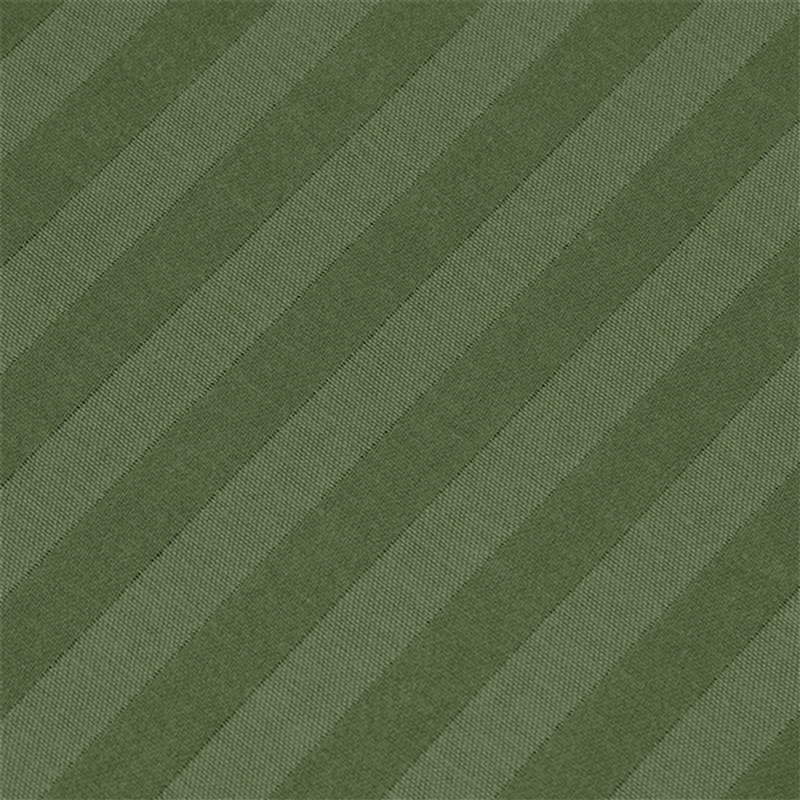 200 Thread Count Microfibre Stripe Fitted Sheet 40cm, Olive Green, Single (3')