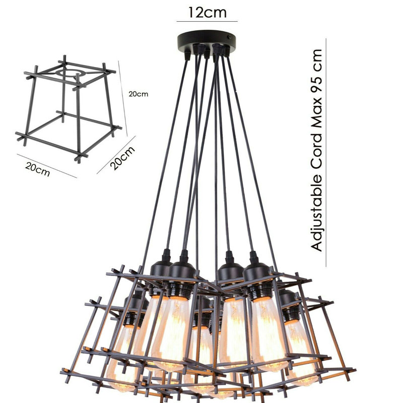 Sedillo 9 - Light Black Cluster Pendant