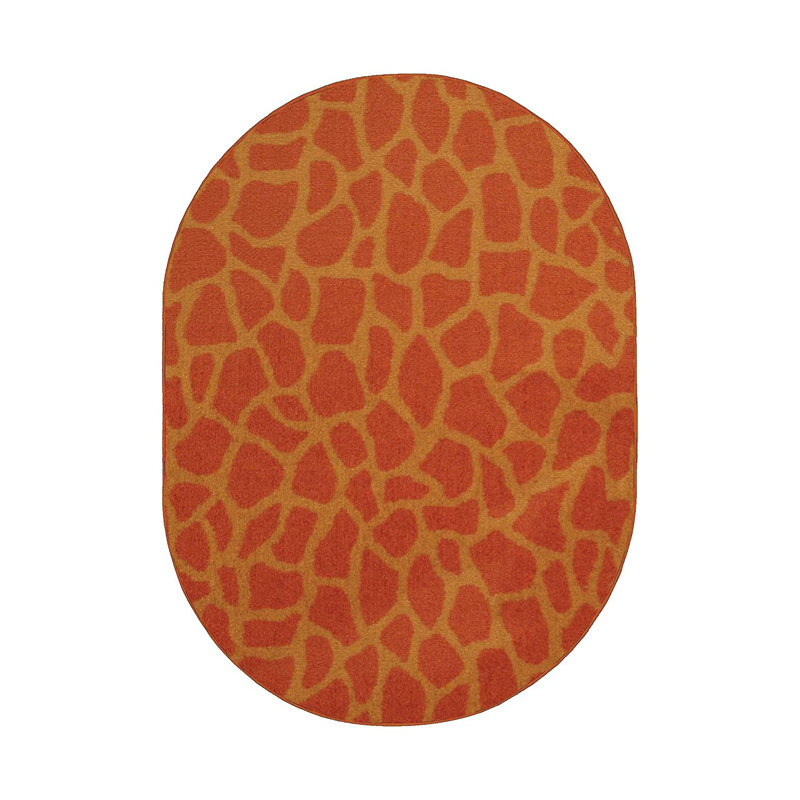 Tapis imprimé animal - Girafe sur échasses, Ovale 12 pi x 15 pi