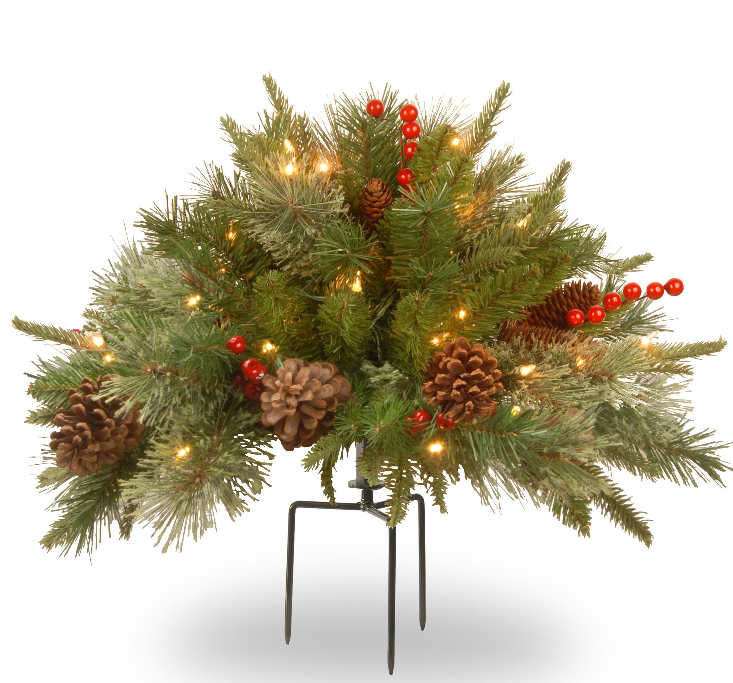 The Holiday Aisle® 18 in. Colonial Urn Filler with LED Lights & Reviews | Wayfair