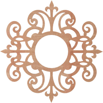 Médaillon de plafond ajouré en bois d'aulne 32 po x P 10 po x P 3/8 po Dijon