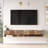 Future Tv Unit Uv Print Oak Color Floating Entertainment Center Console With Storage Shelves & Doors