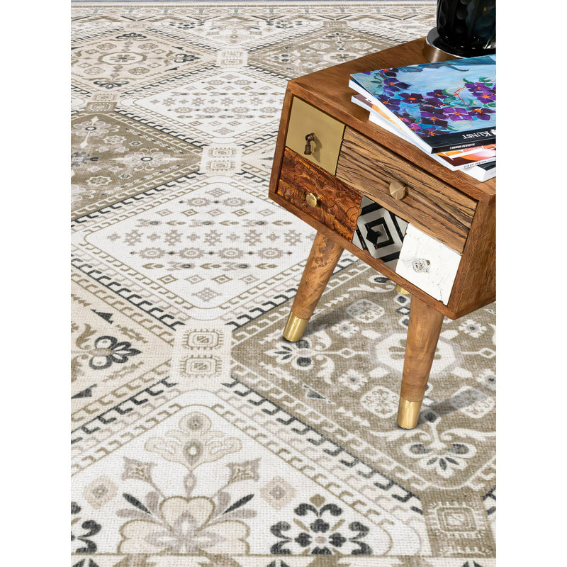 Tapis en chenille léger et lavable Boho, Rectangle 5 pi 10,9 po x 8 pi 10,3 po