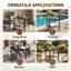 Table d'appoint d'extérieur pour patio avec conception à deux niveaux et structure en acier durable-385379766