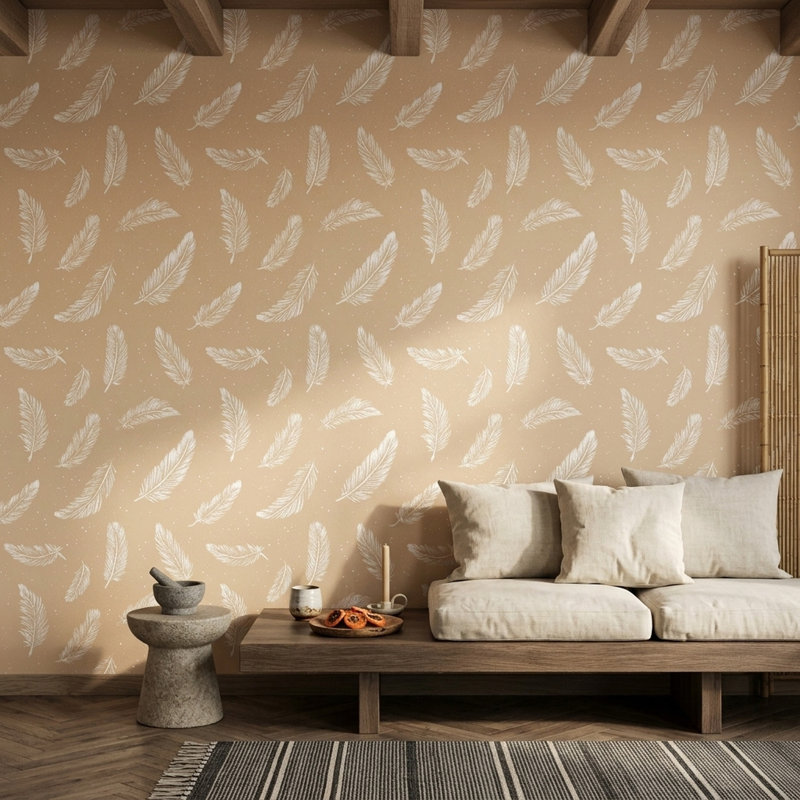 Papier peint blanc sur fond blanc, Peel and Stick