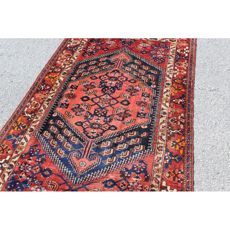 Brixxon One-of-a-Kind 4'2" X 7' 1990s Wool Area Rug in Pink