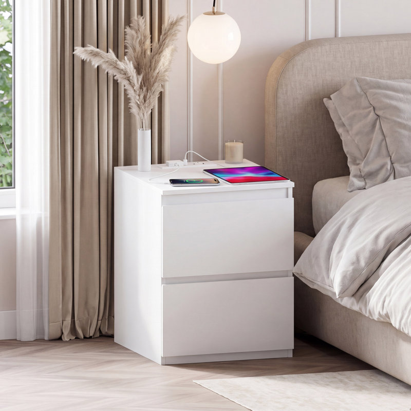 39.5 cm W Bedside Table, White