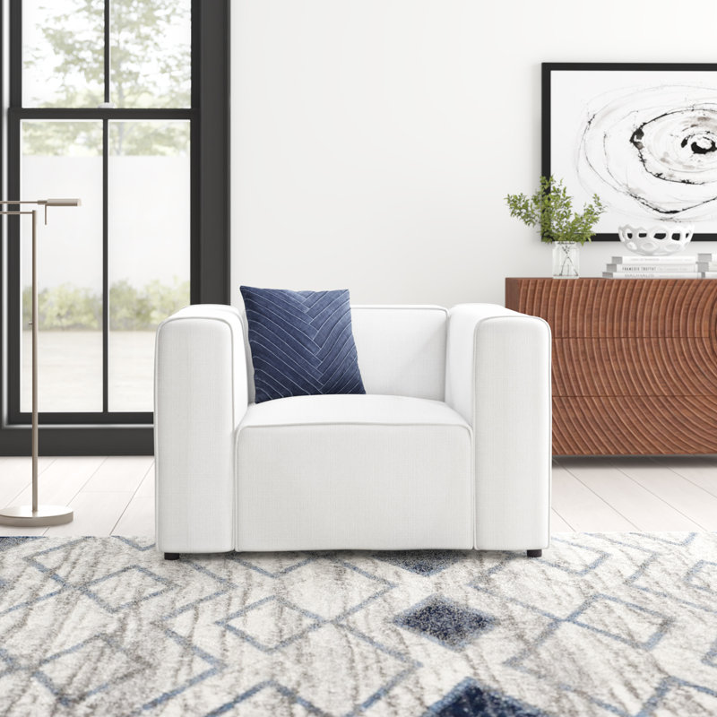 Mingle Upholstered Armchair, Polyester Blend White