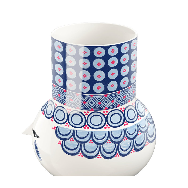 Olga Vase, Blue, H: 7.9", 7.9" H x 6.7" W x 6.7" D, Blue